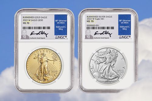 2022 Burnished Gold and Silver American Eagle MS70 Launch