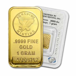 1 gram Sunshine Mint Gold Bar
