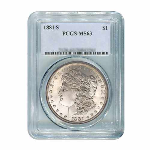 1881-S $1 Morgan Silver Dollar - PCGS MS63