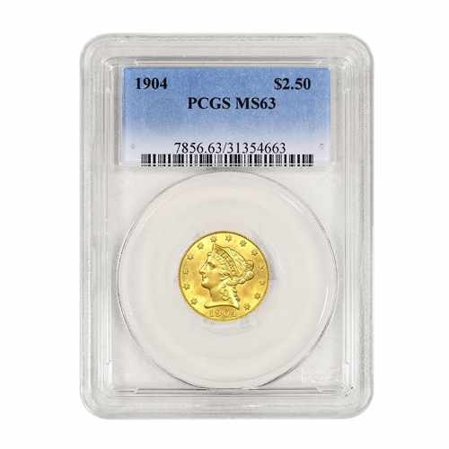 1904 $2.50 Liberty GOLD Quarter Eagle PCGS MS63