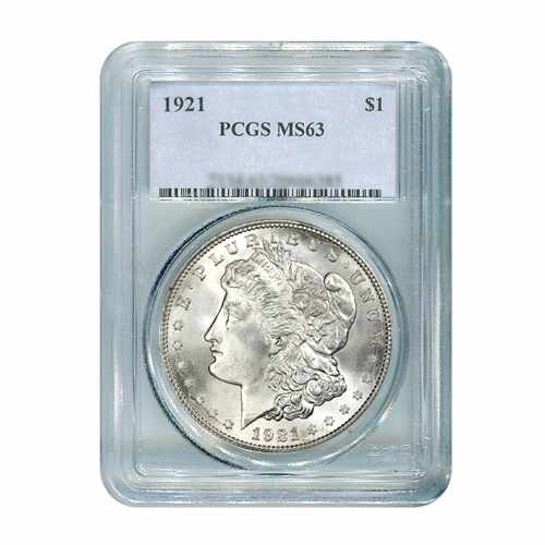 1921 $1 Morgan Silver Dollar PCGS MS63