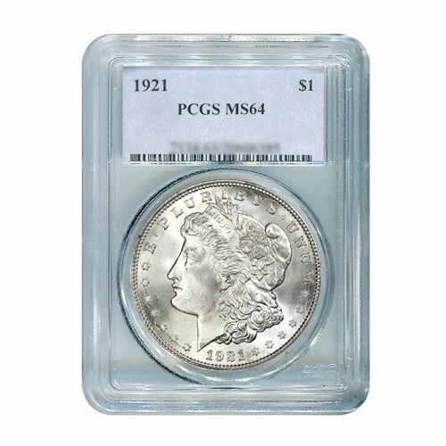 1921 $1 Morgan Silver Dollar PCGS MS64