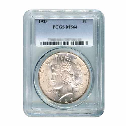1923 $1 Peace Silver Dollar - PCGS MS64