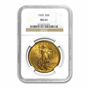 1925 $20 St Gaudens MS63