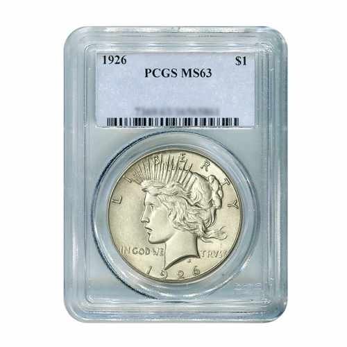 1926 $1 Peace Silver Dollar - PCGS MS63