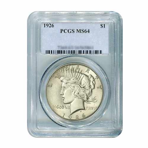 1926 $1 Peace Silver Dollar - PCGS MS64