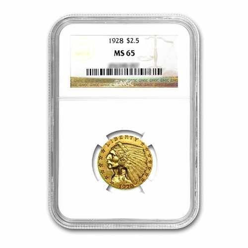 1928 $2.50 Indian Gold Quarter Eagle NGC MS65