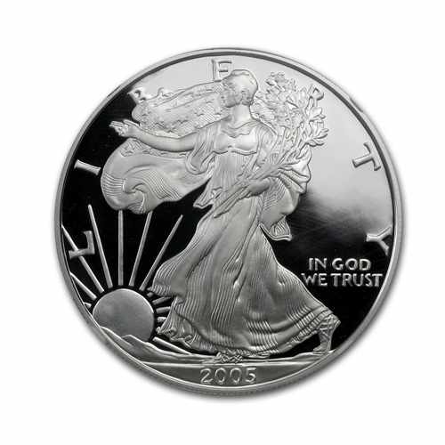 2005 $1 Silver American Eagle PF70