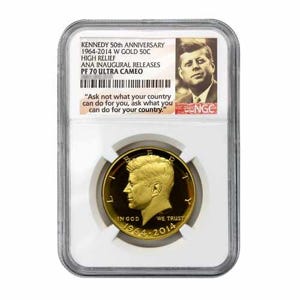 2014 Kennedy 50th Anniversary Gold Half Dollar PF70 NGC