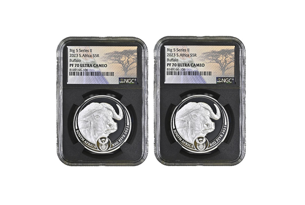2023 1oz Silver Big 5 Buffalo 2-coin Set Series 3 NGC PF70