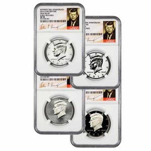 2014 Kennedy 50th Anniversary 4 Coin Silver Set