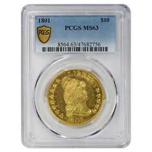 1801 $10 Draped Bust Gold Eagle PCGS MS63