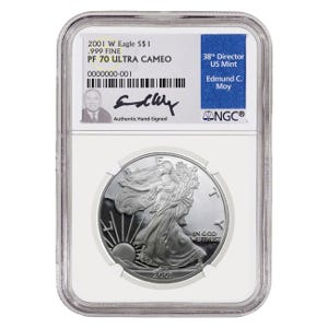 2001 $1 Silver American Eagle PF70