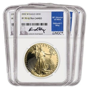 2002 Gold American Eagle SET PF70