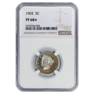 1903 Five Cent Liberty NGC PF68*