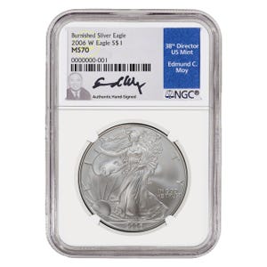 2006 1 oz Silver American Eagle Burnished MS70 Coin