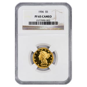 1906 $5 Liberty Gold Half Eagle NGC PF65 Cameo