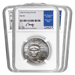 2006 Platinum American Eagle Burnished MS70 4-Coin Set