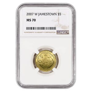 2007 $5 Jamestown 400th Anniversary Commemorative MS70