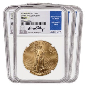 2007 Gold American Eagle Burnished MS70 Set