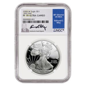 2008 $1 Silver American Eagle PF70
