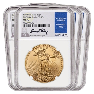 2008 Gold American Eagle Burnished MS70 4-coin set