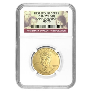 2009 $10 Anna Harrison First Spouse MS70
