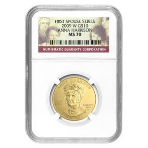 2009 $10 Anna Harrison First Spouse MS70