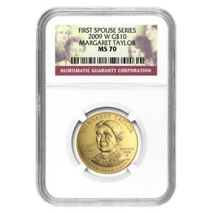 2009 $10 Margaret Taylor First Spouse MS-70
