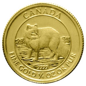 2014 1/4 Canadian Gold Artic Fox Coin Reverse
