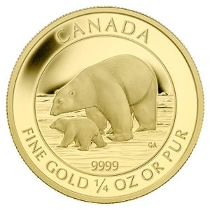 2015 1/4 oz $10 Gold Canadian Polar Bear Coin