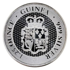 1.25oz Silver St Helena Rose Crown Guinea Coin