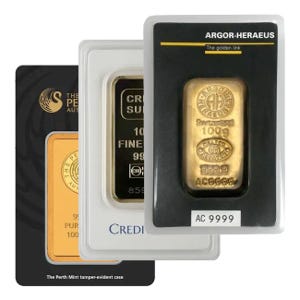 100 Gram 24 Karat Gold Bar (3.215 Troy oz)