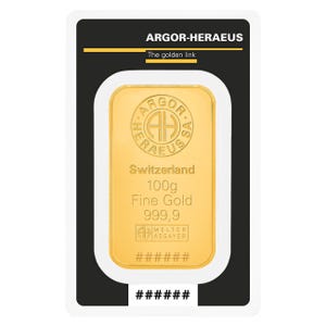 100 Gram Gold Argor-Heraeus Bar