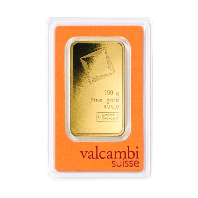 100 gram Gold Valcambi Bar