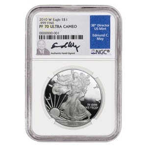 2010 $1 Silver American Eagle PF70