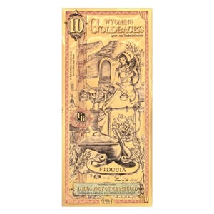 10 Wyoming Goldback Aurum Gold Foil Note