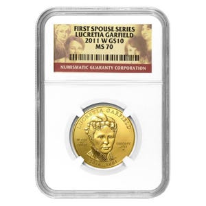 2011 $10 Lucretia Garfield First Spouse MS70