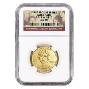 2012 $10 Alice Paul First Spouse MS70