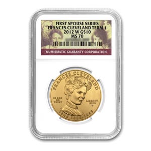 2012 $10 Frances Cleveland First Spouse MS70 (Type 1)