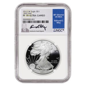 2012 $1 Silver American Eagle PF70