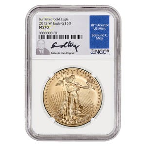 2012 1oz Gold American Eagle Burnished MS70 Coin