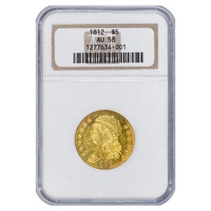 1812 $5 Capped Bust Half Eagle NGC AU58
