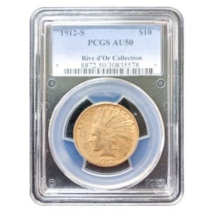1912-S $10 Indian Gold Eagle PCGS AU50