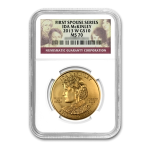 2013 $10 Ida McKinley First Spouse MS70