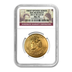 2013 $10 Ida McKinley First Spouse MS70