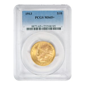 1913 $10 Indian Gold Eagle PCGS MS65+ 