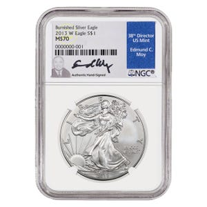 2013 1 oz Silver American Eagle Burnished MS70 Coin