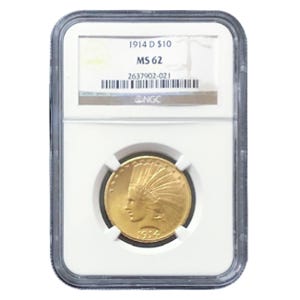 1914-D $10 Indian Gold Eagle NGC MS62