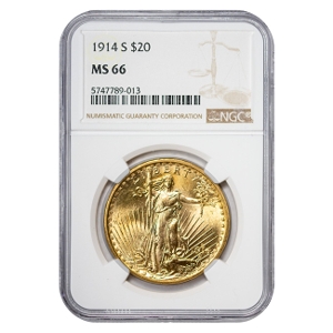 1914-S $20 Saint Gaudens NGC MS66